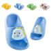 Flat-gripbound children flat summer slippers young girls shower bathing shoes beach pantolettes slippers parent-child sandals light anti-slip bathing flap 28 eu dinosaurs blue