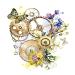 Dopetattoo 6 Sheets Temporary Tattoos Mechanic Punk Clockwork Butterflies Wildflowers Temporary tattoo Neck Arm Chest for Women Men Adults