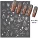 Diduikalor Sun Star Nail Stickers - 3D Self-Adhesive Heart Decals for Manicure Decor - Rose Gold Silver Design - Pack of 3 Sheets - Buy Online on SooperMarket.com