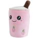 Anboor Bubble Tea Plush Boba Plush Pillow Cute Soft Toy Plushies boba stuffy pillow big Stuffed Animals Gifts for Baby Kids Children (Strawberry 25cm)