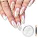 White Pearl Chrome Nail Powder  Iridescent Mirror Effect Chrome Powder Aurora Metallic Holographic Nail Powder  Shell Powder Glitter Nail Art Pigment DIY Manicure Powder for Nails