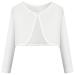 BONNY BILLY Girls Cardigan Long Sleeve Knitted Cotton Bolero Shrug Kids Clothing 10-11 Years White