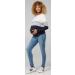 HAPPY MAMA Maternity Nursing Cotton Sweatshirt Zip Front 1285 - Ecru & Grey Melange - Buy Online on SooperMarket.com