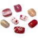 Brishow Christmas False Nails - Snow Press on Nails with Christmas Tree Design - Antler Short Red Fake Nails 24pcs for Women and Girls - Buy Online on SooperMarket.com