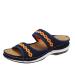 Leather Orthopedic Arch Support Sandals Diabetic Walking Cross Sandals - 2023 New Women Casual Orthotic Low Wedge Sandals  Rubber Slides Comfort Wear Ortho Shoes for Women Wide Width Slippers 7 Blue