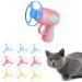 Cat Fetch Toys Colorful Flying Propellers Cat Chasing Flying Propeller Cat Playing Toy with 1 Launchers & 10 Discs for Interactive Exercising Training Hunting Chasing Batting (Random Color)