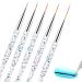 WACURRENTHYD 5Pcs Nail Art Liner Brushes Nail Gel Polish Painting Brush Set Thin Nail Art Drawing Pen (7/9/11/15/18mm)