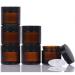 6 pieces of brawlas empty doses 60ml cosmetic container ointment puts refillable travel pots small glasses of trial pots with black lids for cosmetics lotion creams mini candles 6 x 60ml