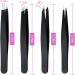 Stainless Steel Eyebrow Tweezer Set - Precision Tool for Facial Hair, Ingrown Hair, Blackheads & Tick Removal - Buy Online on SooperMarket.com