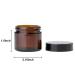 THETIS Homes 2 oz Round Glass Jars (12 Pack) - Amber Cosmetic Containers with Inner Liners, Black Lids, Labels - 12 Count - Buy Online on SooperMarket.com