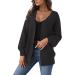 Gefomuofe Cardigans for Women Long Sleeve Cardigan for Women Pocket Jacket Cardigan Women's Blazer Cardigan Outerwear Elegant Shoulder Jacket Top Casual Top Black L