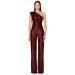 WILLBEST Womens Linen Sleeveless Jumpsuit Dungarees Casual Elastic Waist Adjustable Spaghetti Strap Straight Pants Jumper with Pockets 2137-oyvsw-red-f S