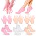 Sunoya moisturizing socks 3 pairs of moisture gloves sock set silicone moisture socks silicone socks for feet anti-slip foot spa gel socks foot care for dry cracked feet