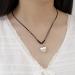 Oralgos Adjustable Black Cord Necklace with Heart Trailer | Stylish Braided Rope & Alloy Chain for Men & Women - Buy Online on SooperMarket.com