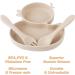 Qshare Baby Silicone Suction Plate with Spoon and Fork - Non Slip Divided Weaning Plates for Toddler (Beige) - Buy Online on SooperMarket.com