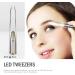 Eutuxia LED Light Tweezers - Stainless Steel Eyebrow & Eyelash Hair Removal Tool for Precision Plucking & Trimming. Illuminate Dark Areas for Better Accuracy. Single Tweezer - Buy Online on SooperMarket.com