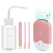 5 Pcs Eyelash Fan Kit  USB Mini Portable Rechargeable Handheld Bladeless Air Conditioning Cooling Refrigeration Fan Lash Shampoo Brushes  Squeeze Bottle Eyelash Cleanser Kit for Home & Salon Supplies Pink