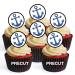 PRECUT Anchor Edible Cupcake Toppers - Navy Sailor Fisherman Theme Premium Thickness SWEETENED VANILLA - wafer card disc cake decorations (Pack of 12)