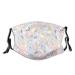 Colorful Diamonds Gemstone Figures Rich Feminine Women Fashion Style Theme Digital Print Cotton Washable Nose Wired Face Cover Filter Pocket Wide Cover with Filter