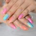 Buy Shiny Colorful Press On Nails | Ombr Rainbow Fake Nails Set - 24pcs Medium Size - Buy Online on SooperMarket.com
