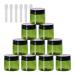 Tianzd 12 pieces small 50 ml of green plastic empty cream can with black lid 50 g empty socket screw box sheet metal cans cosmetic tangles 6 pieces of spatula green 50ml