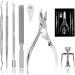 Toenail Clippers Set 7Pcs Staineless Steel Ingrown Toenail Tool Kit Professional Toe Nail Nippers Set for Ingrown & Thick Nail Surgery Grade Manicure Pedicure Tool By OosoFitt Silver