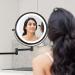 10X LED Wall Mounted Lighted Makeup Mirror with 3 Color Lights & Touch Screen Dimming - Double Sided Magnifying Mirror for Bathroom Vanity (Black) - Buy Online on SooperMarket.com