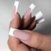 Long French False Nails Square 24 Pieces French Tip False Nails Matte Nude White False Nails Full Cover Press On Nails with Jelly Glue (Long Square White Matte) - Buy Online on SooperMarket.com