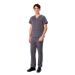 Athletic Scrub Set for Men 4-Way Stretch V-Neck Scrub Top with 3 Pockets & Cargo Scrub Pant with 5 Pockets Grey Medium