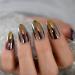 Punk Style Magic Gold Fake Nails - Long Metallic Mirror Almond Press On False Nails - Reusable DIY Nails Art Tips - iMABC L6301 - Buy Online on SooperMarket.com