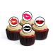 24 Lips Wafer Cupcake Toppers Edible Premium Thickness Sweetened Vanilla Wafer Card Cupcake Decorations