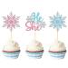 24Pcs Silver Glitter Snowflake Cupcake toppers winter decorations (B/G)