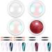 Chrome Nail Powder 4 Boxes Metallic Mirror Effect Nail Powder Mermaid Aurora White Pearl Nail Pigment Powder Holographic Glitter Dust for Nail Art Decoration B Chrome Powder