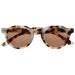 Opulize rio - sun reading glasses - frame above flat - UV400 sun protection - women men - spring hinges - S53-1 +1.00 Dioptria Glossy light brown tortoise