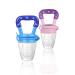 CHILLAX Fruit Feeder Pacifier Teether Toys - 2 Baby Food Feeding Teething Toys - Soft  Easy-to-Grip  Non-BPA Silicone Teethers for Babies - Dishwasher-Safe - for Infants 6+ Months Old - 4.15x2.03