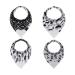 Pickle & Olive Reversible Baby Teething Bibs - Attached Heart Shaped Teether - Monochrome - Set of 2