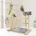 Holzsammlung Bird Playground Wooden Parrot Stand Bird Play Stand Parrot Perch Stand with Ladder Bird Play Gym Toy Cage Accessories for Small Middle Parakeets Cockatiels Finches Budgie Lovebirds #17