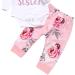 ChYoung Baby Girl Little Sister Romper Top & Rose Printed Pant Set | Newborn Outfit with Headband, 3 Pieces (0-3 Months) - Pink - Buy Online on SooperMarket.com