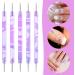 5Pcs Nail Dotting Pen Nail Art Tools Dotting Painting Pen Polish Carving Tool 2 Way Nail Design Dotting Tool for Gel Polish Decoration Purple - Buy Online on SooperMarket.com