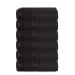 HURBANE HOME Hand Washcloth Sets - Super Soft Highly Absorbent Towel - 100% Cotton Lightweight Washcloths - Extra Durability and Soft Texture - 6-Pack (12" x 12") - Black Washcloths Black