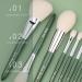 Natural Goat Hair Makeup Brushes Set - 9 Piece Ultra Soft Face & Eye Brushes for Foundation Concealer Blush Contour & Eyeshadow - Perfect Travel Kabuki Set (Green - Buy Online on SooperMarket.com