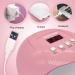 RedFlow UV LED Nail Lamp - Pink Polycarbonate Large Size with Palm Print & UV Protection Gloves | Perfect for International Shipping - Buy Online on SooperMarket.com
