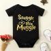 Baby Boys Girls Snuggle This Muggle Bodysuit Set 6-9 Months | Black Short Sleeve Outfit with Striped Pants & Hat - Buy Online on SooperMarket.com