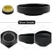 Round Flower Frog & Ceramic Flower Pot Set - Hammer-Pattern Black Ikebana Arrangement for Floral Art - Buy Online on SooperMarket.com