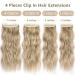 ALXNAN Clip in Long Wavy Synthetic Hair Extension 20 Inch Dirty Blonde - 4PCS Thick Double Weft Hairpieces for Women - Buy Online on SooperMarket.com