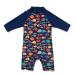 upandfast Baby Boy/Girl Swimsuit with Sun Hat UPF 50+ Infant/Toddler One Piece Swimwear Bathing Suit 12-18 Months Colorful Fish(1/2 S)