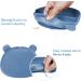 Happy T Baby Silicone Suction Plate with Lid | Toddler Self Feeding Plate | 3 Compartment Divided Dishes | Microwave & Dishwasher Safe | Non-Slip | Unbreakable | Blue - Buy Online on SooperMarket.com