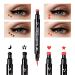 Go Ho 4 PCS Red and Black Liquid Eyeliner Stamp Pen - Waterproof Double-sided Seal Eyeliner Stencils for Long-Lasting, Smudge-Proof Cat Eye Look - Heart Star Moon Flower Design - 2 Red + 2 Black - Buy Online on SooperMarket.com
