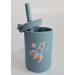 Silicone Toddler Training Sippy Cup with Straw | Non-Slip & Unbreakable | BPA-Free | Dusty Blue Rocket Design - Buy Online on SooperMarket.com