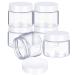 6 Pack 1 oz Clear Plastic Pot Jars with White Lids for Travel Storage - Leak Proof Cosmetic Containers for Makeup, Nails, Jewelry - White-1 oz - Buy Online on SooperMarket.com